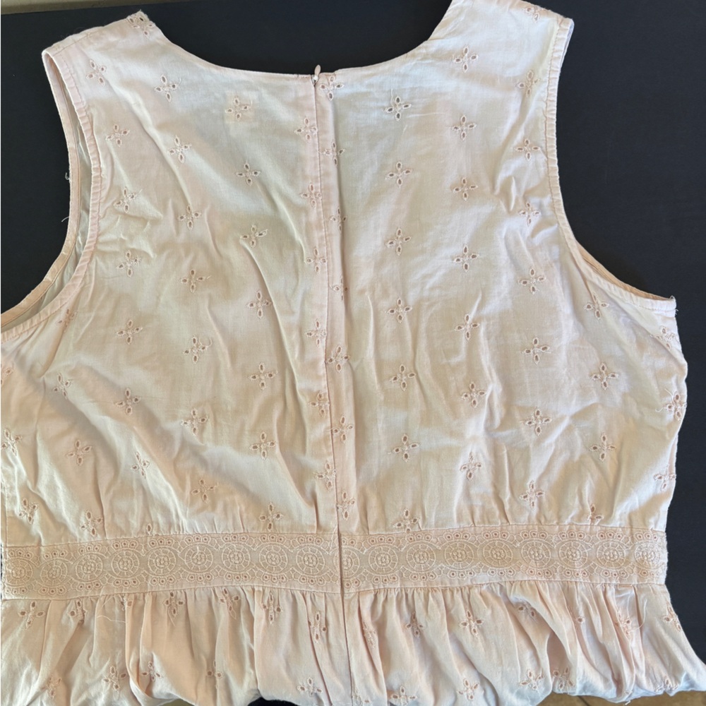 Gap Candy Pink Lined Cotton Dress Women’s Size 16 Feminine Eyelet Retro Grandma - Picture 6 of 12